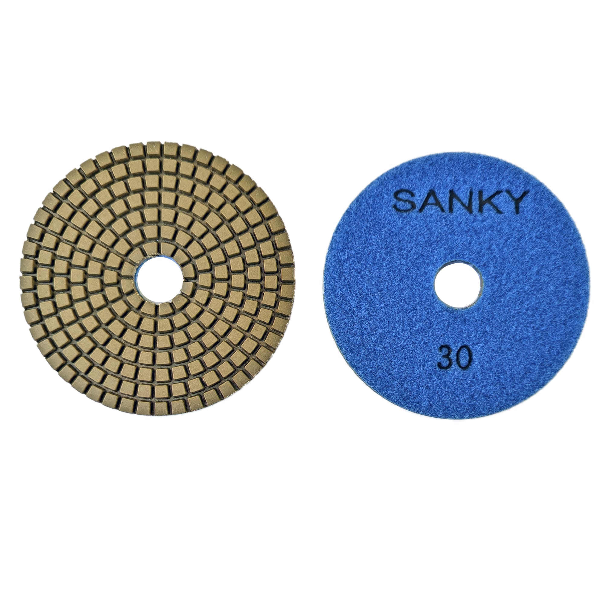 Гибкие полировальные круги Ф100 Стандарт 2.4Т  SANKY #30 для  гранита и  мрамора арт. 16-299