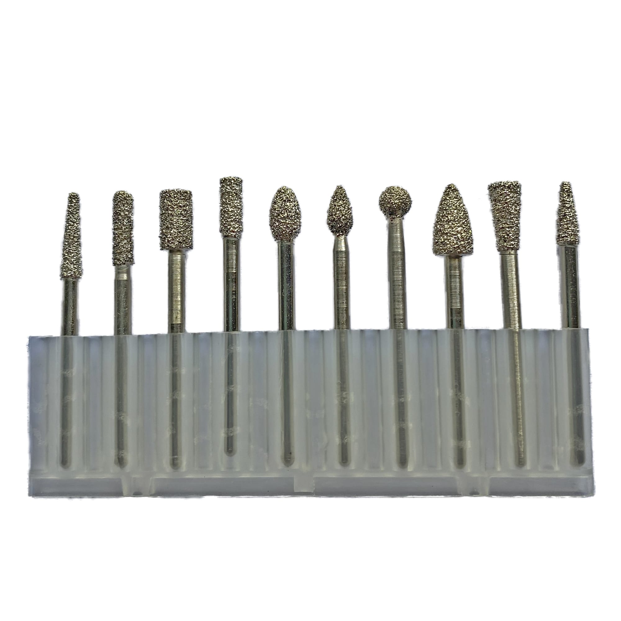 Комплект 10 фрез для резьбы вакуумного спекания  Хвостовик 3 мм для гранита и  мрамора арт. 19-18