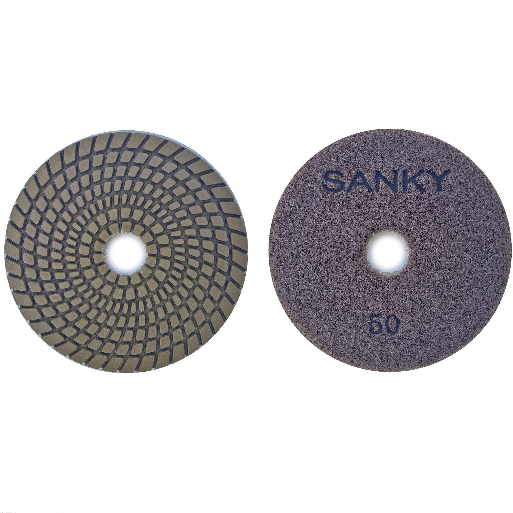 Гибкие полировальные круги Ф100 Спираль 2.4Т  SANKY #50 для  гранита и  мрамора арт. 16-23